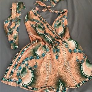 Nicole Miller Silk Romper SzP New!